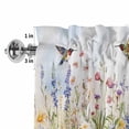 thumbnail image 2 of Valances for Windows Watercolor Daisy Flowers Birds Rod Pocket Short Curtain for Bathroom Living Room Bedroom Retro Pastoral Scenery 1 Panel 42x12in, 2 of 9