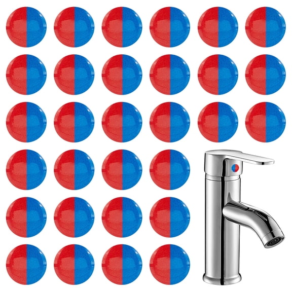 30pcs Hot Cold Water Stickers Self Stick Faucet Labels Vinyl Faucet Waterproof Stickers Sign Temperature Indicator Sticker
