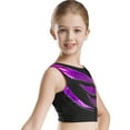 thumbnail image 3 of inlzdz Kids Girls Metallic Shiny Sleeveless Crop Tops for Ballet Gymnastics Dance Vest Top Purple 8, 3 of 7