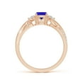 thumbnail image 2 of ANGARA Natural Cushion Tanzanite and Half Moon Diamond Leaf Ring in 14K Rose Gold for Women (Size-5mm) | December Birthstone, Birthday, Anniversary, Jewelry Gift for Women | Natural Tanzanite Ring, 2 of 9
