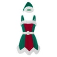 thumbnail image 6 of Women Christmas Elk Costume Sleeveless Furry Contrast Color Sexy Mini Dress with Hat Party Outfit, 6 of 7