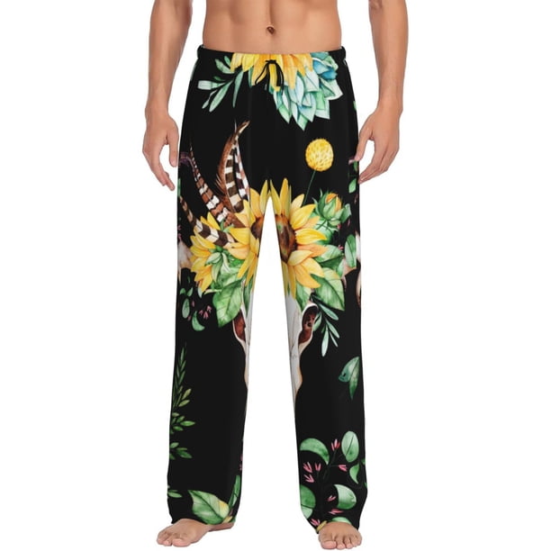Balery Pantalones de pijama para hombre, pijama ultraligero, pantalón de descanso-Small