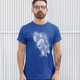 thumbnail image 3 of Tee Hunt Winged Skull T-Shirt Viking Warrior Skeleton Labrys Axe Gothic Men's Tee, Blue, X-Large, 3 of 5