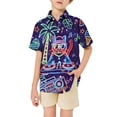 thumbnail image 4 of Gunia Boys Hawaiian Shirt Cat Print Short Sleeve Shirt Summer Outdoor Casual Button Up Top Kids Beach Polo Shirts for Boy 5-14 Years, 4 of 4