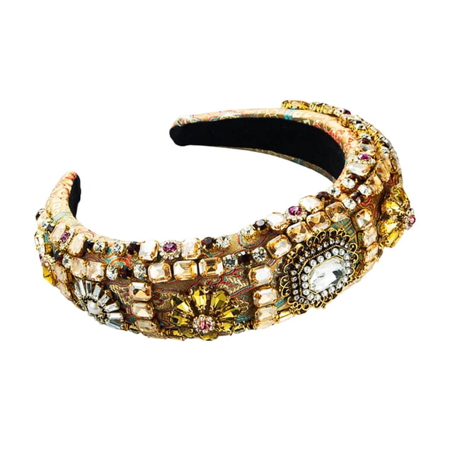 Diadema Con Piedra De Cristal Estilo Barroco, Aro Para El Pelo, Cómodo Para Boda, Novia, Marrón Sunnimix banda de pelo de las mujeres