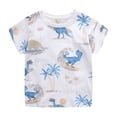thumbnail image 6 of Rhuody Boys Outfits 4-5 Years Short Sleeve Top Shorts Cartoon Pattern Round Neck Clothes Set Retro Daily Wear Navy, 6 of 6