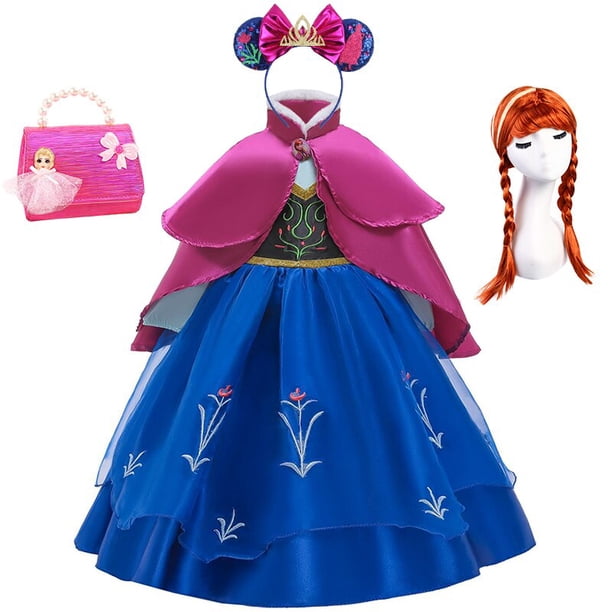 Disfraz de princesa Anna y Elsa para niña, disfraz de reina de la nieve, disfraz de fantasía para actuación, disfraz de hada para Halloween Fivean unisex
