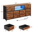 thumbnail image 3 of Afuhokles 12 Drawer Dressers for Bedroom with Power Outlets, 55 inch Entertainment Center, Media Console Table up to 65 inch TVs, Brown, 3 of 8