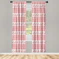 thumbnail image 3 of Ambesonne Nordic Curtains, Winter Time Reindeers, Pair of 28"x84", Coral White, 3 of 5