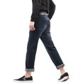 thumbnail image 4 of Ma Croix Mens Regular Straight Stretch Jeans Classic Retro Roll Up Distressed Denim Pants, 4 of 5