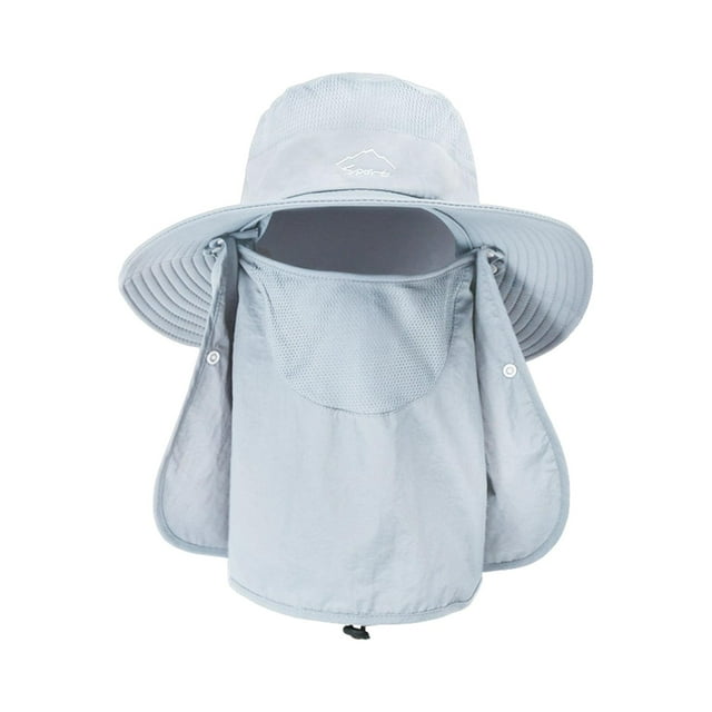 Sombrero Protección para el cuello Sombrero para el absorbe el sudor Sombrero de pesca Sombrero de cubo para mujer Gris claro kusrkot Sombrero de copa