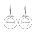 thumbnail image 1 of Hola mundo malayo Los pendientes cuelgan del aro de la joyería del círculo de la gota Unbranded M, 1 of 3