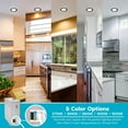 thumbnail image 2 of Luxrite 6 inch Ultra Thin LED Recessed Light with J-Box 12W 5 Color Options Dimmable 1000 Lumens Black Trim 4-Pack, 2 of 8