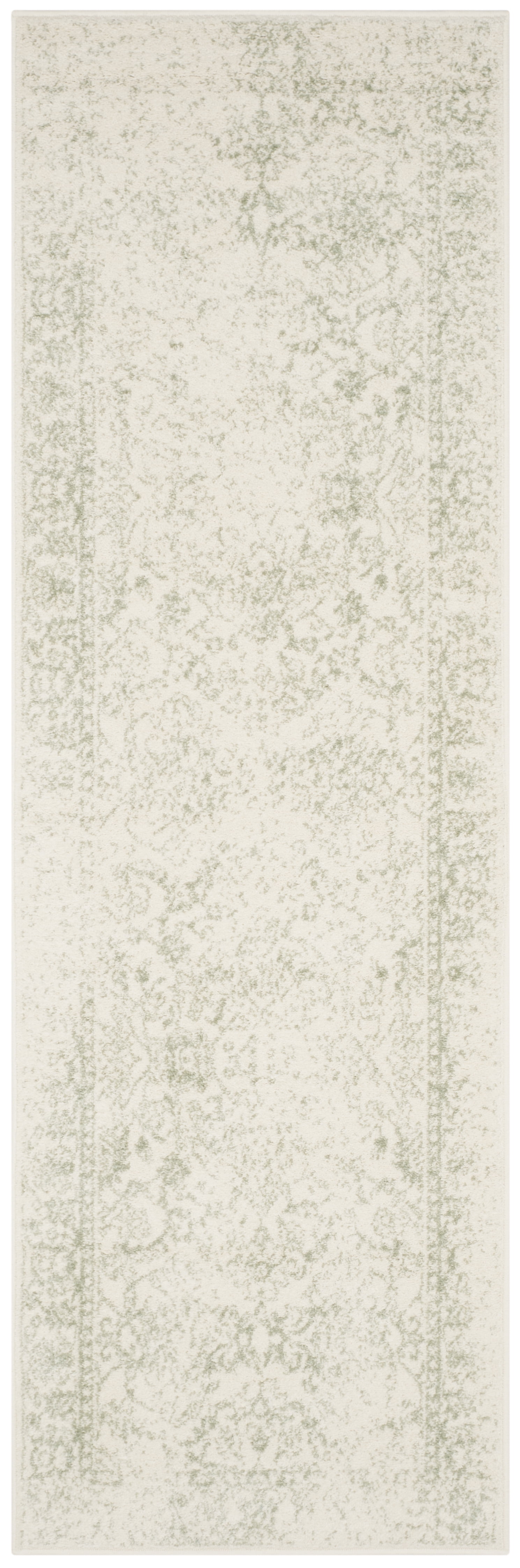 SAFAVIEH Adirondack Wyatt Traditional Distressed Runner Rug, Ivory/Sage, 2'6" x 14' - Transitional Modern Design, Ivory & Sage, Ideal for Living Room, Bedroom, Dining Space, Entryway, Hallway, Kitche