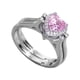 thumbnail image 4 of Xihbxyly Anillo de Diamantes con Doble Aro, Diseño En Forma de Corazón, con Dos Lados Abatibles, Estilo Romántico y Femenino, Ideal para Ocasiones Especiales o Cotidianas, Tamaño Ajustable, de Cobre., 4 of 7