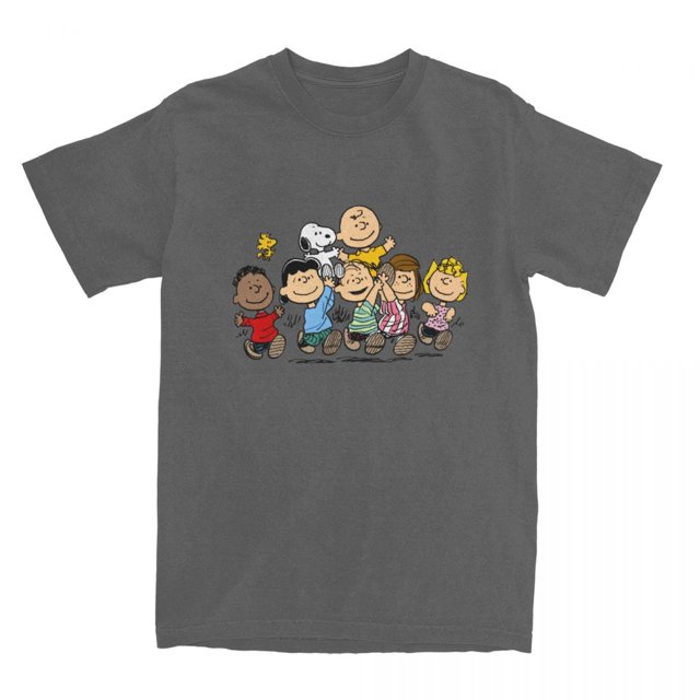 Camiseta de algodón puro con personajes de cómic de Peanuts para hombre y mujer, divertida, con Snoopy, Charlie Brown, Linus y Lucy, ropa