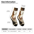thumbnail image 2 of Balery Rustic Cow Butterflies Champagne Pattern Crew Socks Unisex– Soft & Breathable Socks for Men & Women, One-Size Fits Most (US 5-11), Comfortable & Durable for Daily Wear, 2 of 6