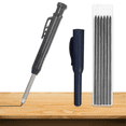 thumbnail image 2 of Compact Carpenter's Tool, Solid Carpenter Mechanical Pencil with Scratch-resistant Graphite Leads for Reliable Marking on All Surfaces, Portable Design for On-the-go Use (Set Of 6), 2 of 7