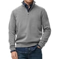 thumbnail image 1 of Migroa Essential Men's Quarter-Zip Sweatshirt -Solid Color Stand-Up Collar Design, Multiple Color Options, Premium Casual Wear Under $25, Grey Xl, 1 of 4