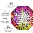 thumbnail image 3 of Honeii Colorful Tie Dye Stained Glass 3 print Leather Coaster Set of 4, ideal for safeguarding your furniture from drinks spills and effortless cleanup-Octagon, 3 of 6