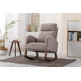 thumbnail image 5 of BISHE Modern Rocking Chair with Wood Legs and Side Pocket, Glider Recliner Armchair with High Back, Comfortable Accent Chair for Nursery, Living Room, Bedroom(Grey), 5 of 8