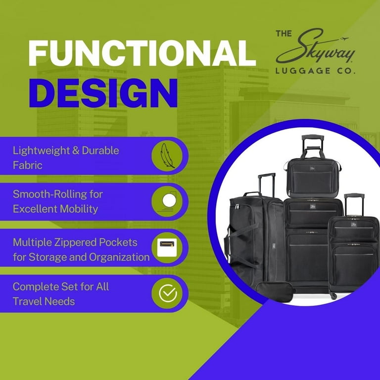 Skyway Luggage Tideland Softside 5-Piece Travel Luggage Set with