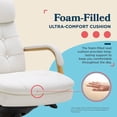 thumbnail image 4 of La-Z-Boy Sonata Executive MidBack Office Chair Bonded Leather White and Gold, 4 of 8