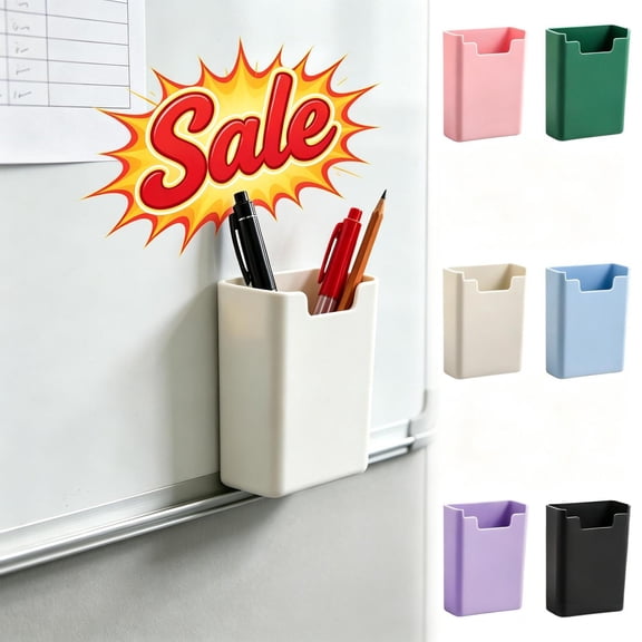 Under 1$ Product! Green Magnetic Plastic Pen Holder, Wall-Mounted Storage Caddy with Strong Magnet Back for Whiteboard Markers, Office Supplies & Small Tools