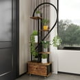 thumbnail image 5 of Walsport 6 Tier Plant Stand Indoor,Heart-Shape Plant Shelf with Drawer&Roller,Metal with Wood Plant Shelf for Home Decor,2pcs, 5 of 7