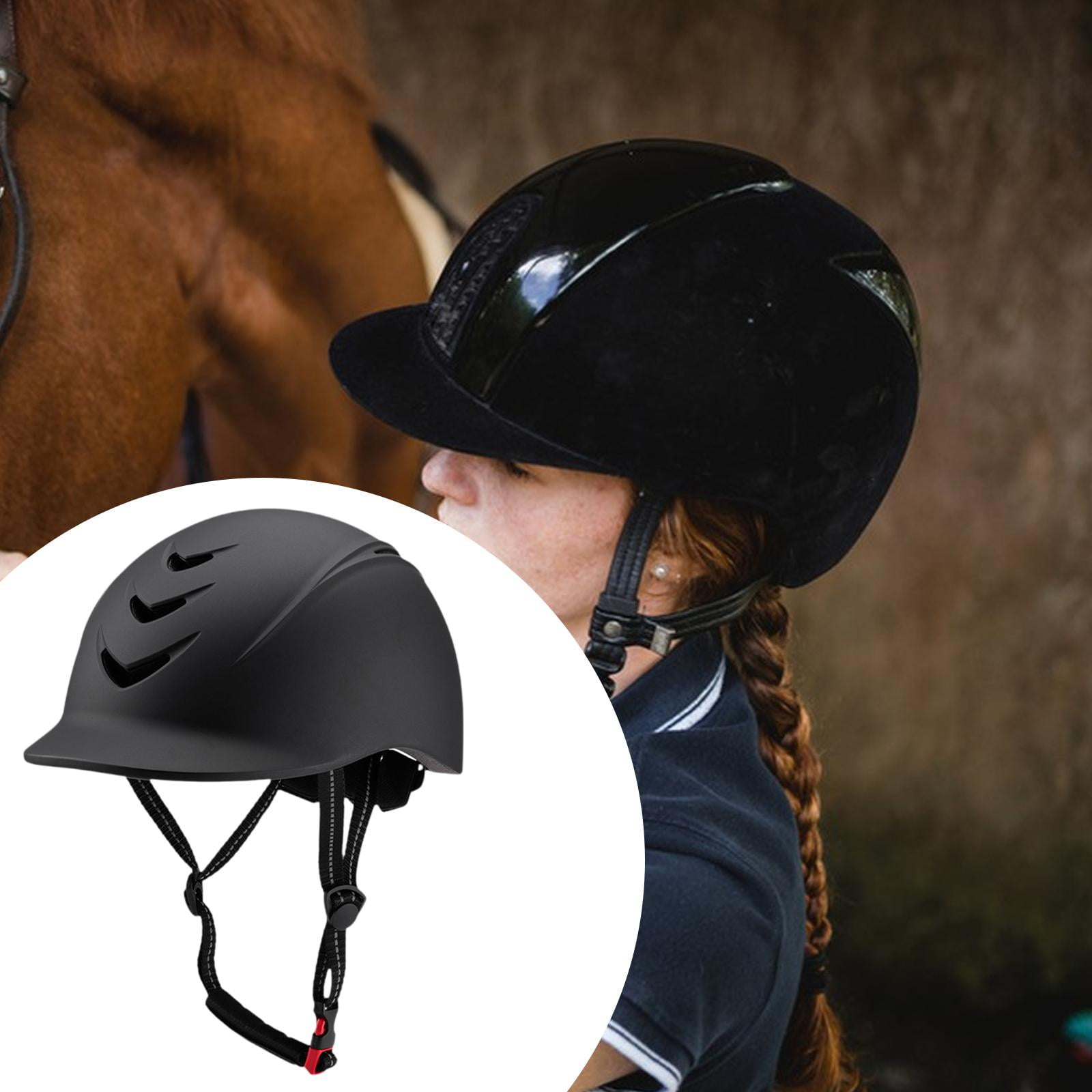 GARENDE Equestrian Helmet Adjustable with Removable Liner Summer Horse Riding Helmet black