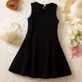 thumbnail image 4 of VNKIDY Kids Girls Lightweight Sleeveless Crewneck Dress Bow Decor Relaxed Fit Casual Party Dress For Summer Holiday Daily Wear Cozy Dress, 4 of 9