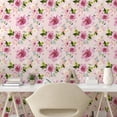 thumbnail image 2 of Ambesonne Floral Peel & Stick Wallpaper for Home, Pinkish Peony Rose Flowery, 13"x36", Blush Apple Green Ivory, 2 of 5