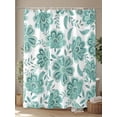 thumbnail image 4 of Fsddascl Turquoise Paisley Floral Shower Curtain Set - 72" x 78" Washable Bathtub Curtain with 12 Hooks, Boho Vintage Ethnic Flowers Waterproof Fabric Stall Shower Curtains for Bathroom/Bathtub, 4 of 6