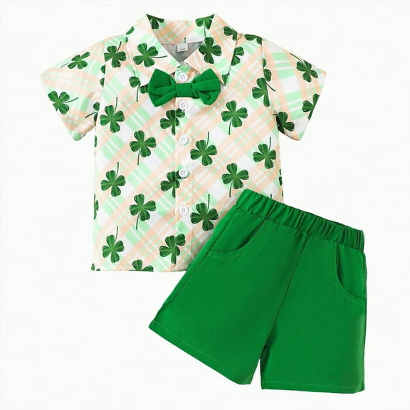 Boy Clothes Baby Toddler Boys Shorts CLothes Set Kids Spring Summer Cotton Plaid Printed Short Sleeved Basketball 18-24 Months 2t 3t 4t 5t 6t T-shirt Tops 2PCS Two Pieces