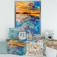 thumbnail image 3 of Designart 'Whirly Blue Waves Under Orange Sunset' Nautical & Coastal Framed Art Print, 3 of 4