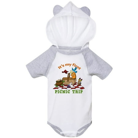 

Inktastic It s My First Picnic with Cute Animals Gift Baby Boy or Baby Girl Bodysuit