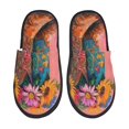 thumbnail image 1 of Fotbe Cowboy Boots With Flowers Pantuflas Peludas para Mujer con Estampado, Zapatillas de Peluche, Zapatos de Invierno para Casa, Uso Interior y Exterior-Large, 1 of 8