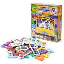 Crayola: ABC Matching Magnet Set – Vehicle-To-Go - 52pc Alphabet & Image Foam Magnets, Classroom & Home Education, Spelling-Learning, Toddler Kids 3 