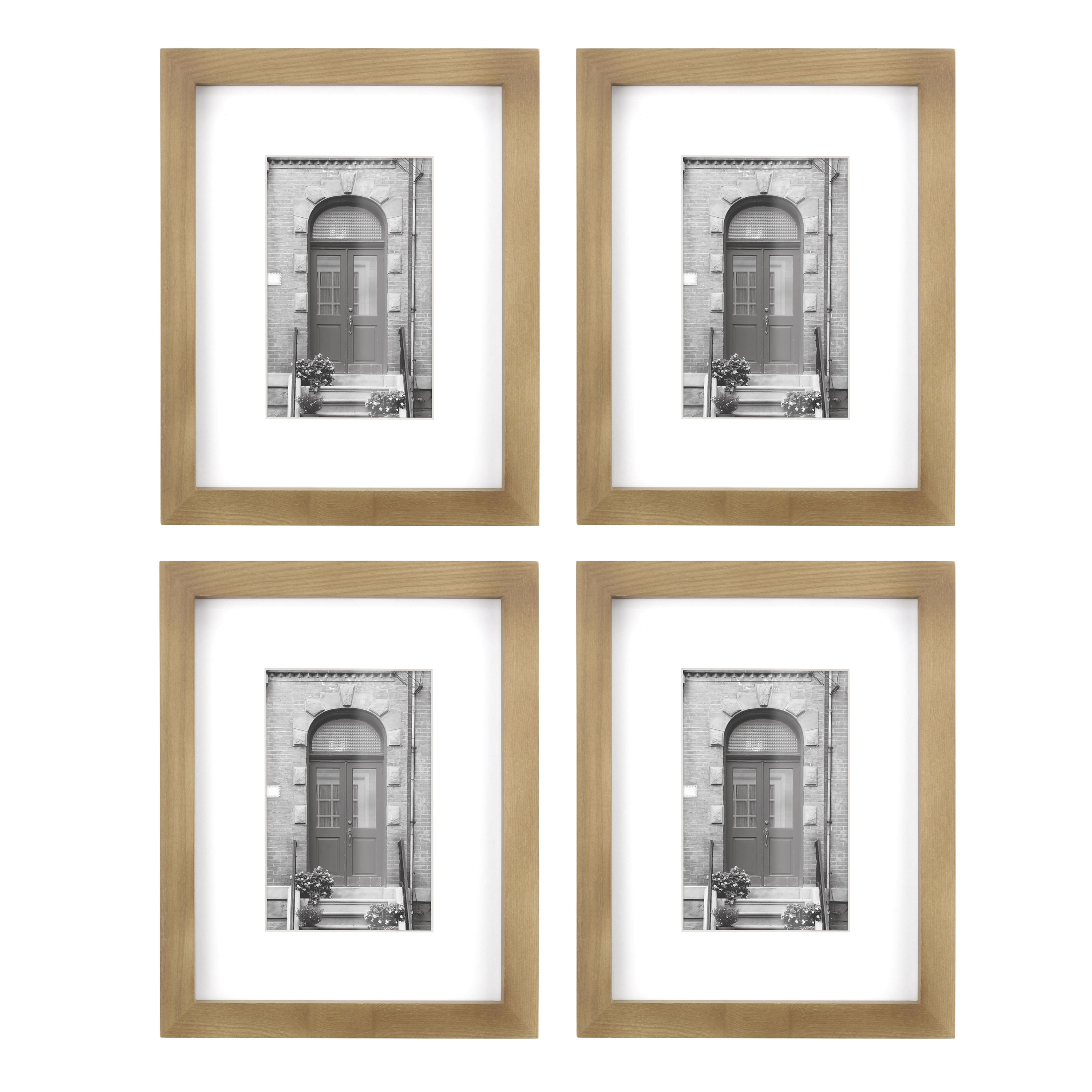 Giftgarden 4x6 Picture Frame Set of 4 White Wood Grain Frames for 4x6  Photos with Mat or 5x7 without Mat, Wall or Tabletop Display