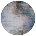 thumbnail image 4 of HomeRoots 629993 8 ft. Brown Lavender & Taupe Abstract Washable Transitional Indoor & Outdoor Round Area Rug, 4 of 9
