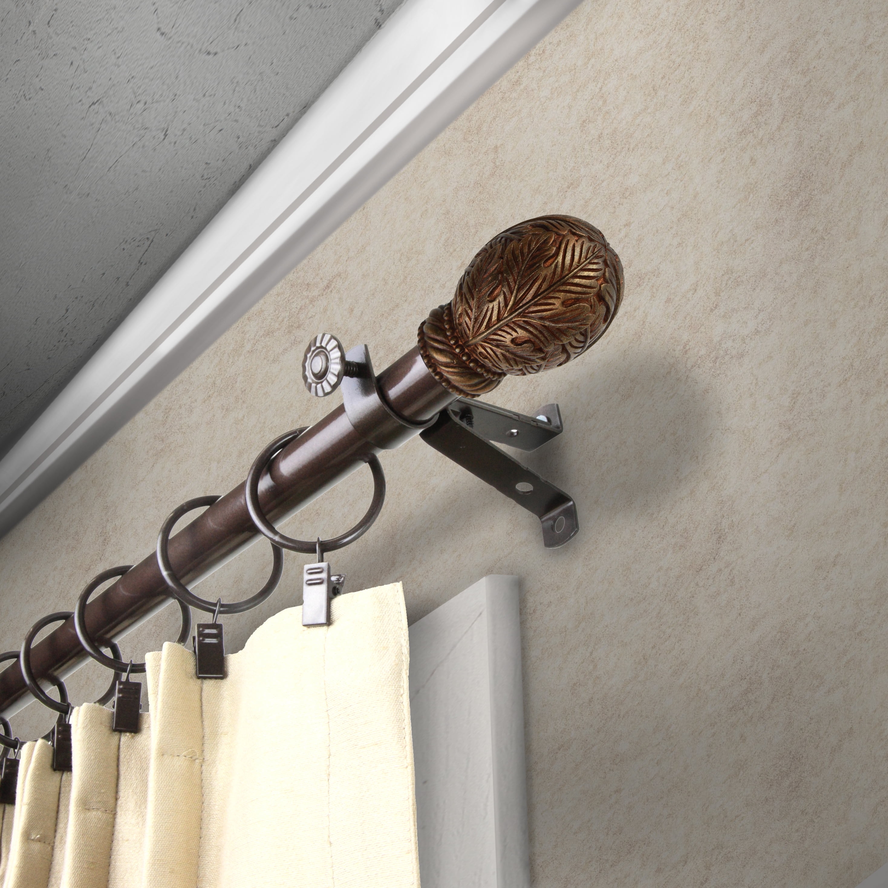 13/16" Dia Adjustable 48-84" Santino Curtain Rod in Cocoa