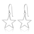 thumbnail image 2 of Aretes Colgantes Simétricos de Estrella Brillante de 5 Puntas para Uso Diario en Plata de Ley 925, 2 of 6