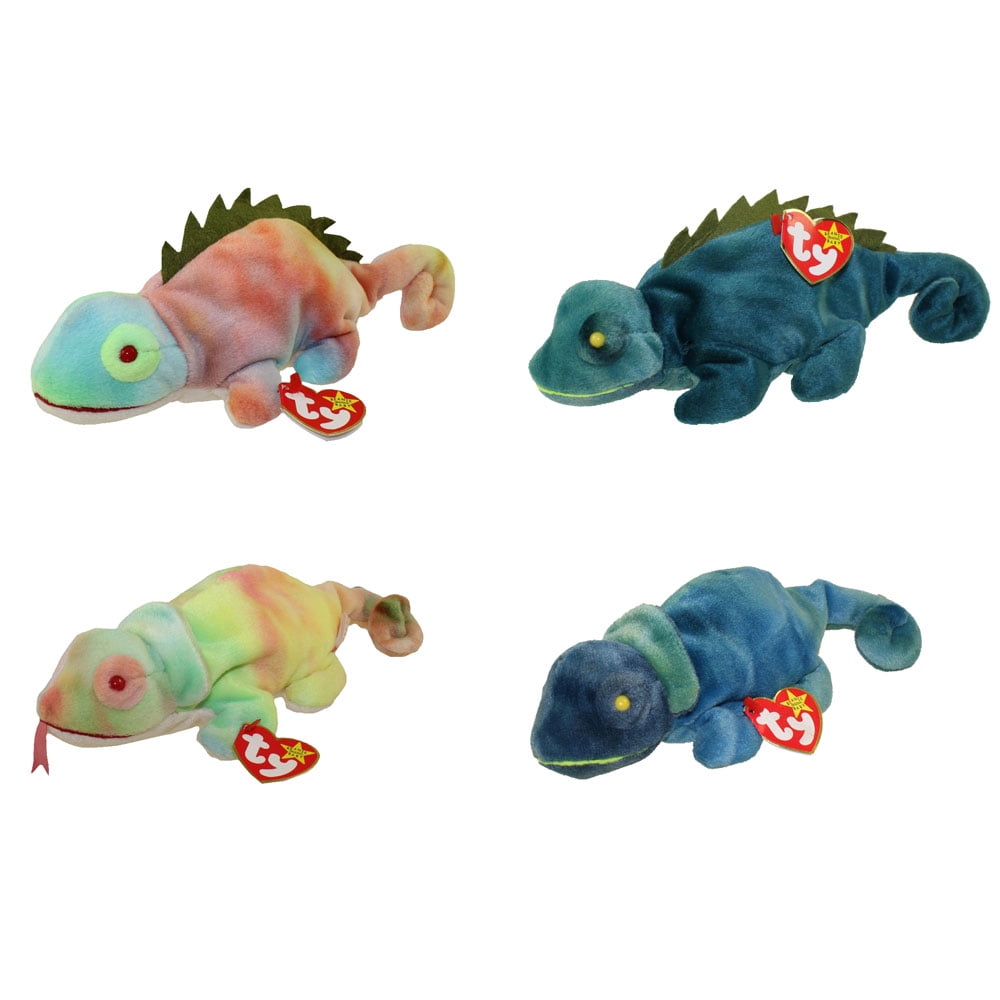 TY Beanie Babies IGGY & RAINBOW (Set of 4 Versions Dark & TyDyed