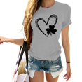 thumbnail image 2 of Pxiakgy Vente Chaude! T-Shirt Trèfle de la Saint-Patrick pour Femmes Chanceux Irlandais Manches Courtes T-Shirt Graphique Trèfle Mode Décontractée Imprimé Amour Col Rond Manches Courtes T-Shirt, 2 of 4