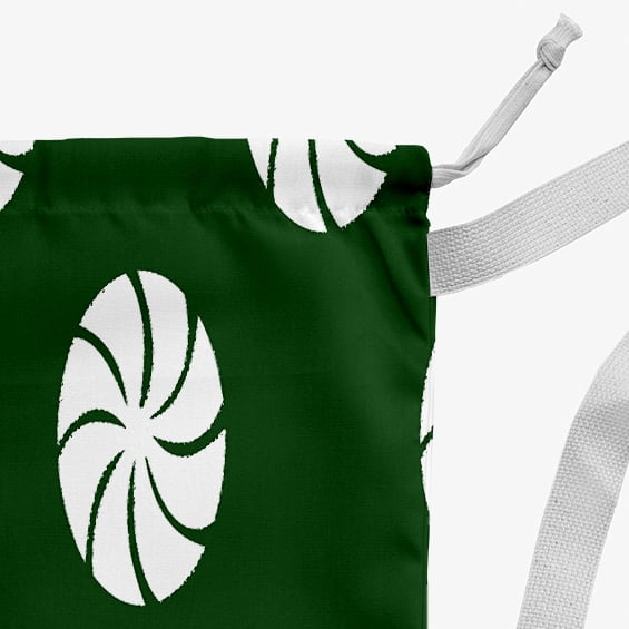 Simply Daisy Whirl of The Season Geometric 28 x 36 in Green Laundry Bag