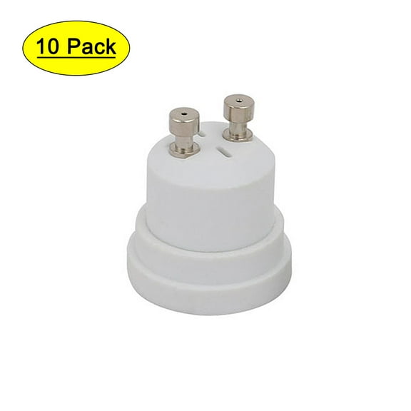 Unique Bargains 10pcs GU10 to E12 Extender Adapter Converter Lamp Bulb Socket Holder White