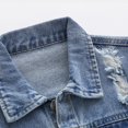 thumbnail image 5 of Godderr Kids Baby Toddler Boys Waistcoat for 4-8Y， Lapel Sleeveless Vest Jacket Cotton Pocket Spring Fall Denim Jacket Top, 5 of 6