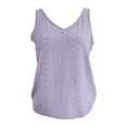 thumbnail image 4 of SNKSDGM Female Womens Tank Tops Casual Built in Bra Womens Ribbed Tank Top Long Women's Summer Jacquard Knit Vest V Neck Sleeveless Top Sexy Hollow Out Loose fit Tank M, 4 of 5