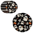 thumbnail image 2 of Halloween Round Placemats Set of 6 – Cute Ghost & Jack-o'-Lantern Pattern Heat Resistant Table Mats for Kitchen Dining & Party Decor (15 Inch), 2 of 6