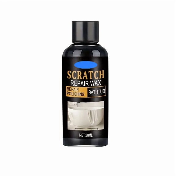 Built in Sanding Block with Polishing Cloth for Repair Kit Applicator Pad Bathroom Scratch Repair Wax 30ml for Bathtub Toilet Ceramic Tile Metal Surface Fills Scratches Restores